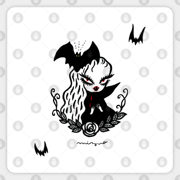 Lady Vamp White Sticker by MiznaWada